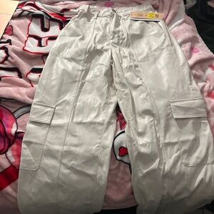 Women's White Cargo Pants